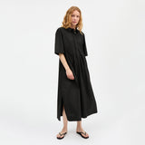 Women's Cotton Dot Shirtdress - Black