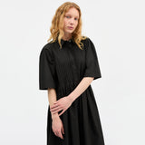 Women's Cotton Dot Shirtdress - Black
