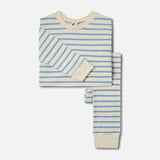 Cotton Classic Pyjama Set  - Oatmeal/Cornflower Stripe