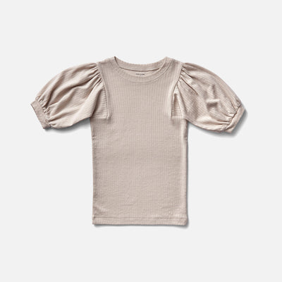 Cotton Balloon Tee - Dove Pointelle