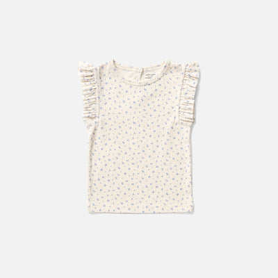 Cotton Frill Tee - Blueberry Frolic Print