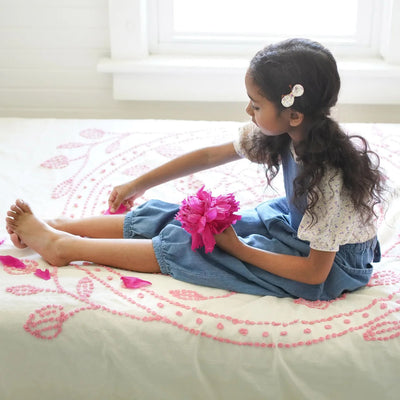 Kids Pima Cotton Balloon Tee - Soy Flower Press Print