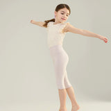 Kids Pima Cotton Frill Tee - Pansy Chicweed Print Pointelle