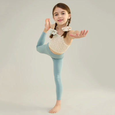 Kids Pima Cotton Stretch Leggings - Azul