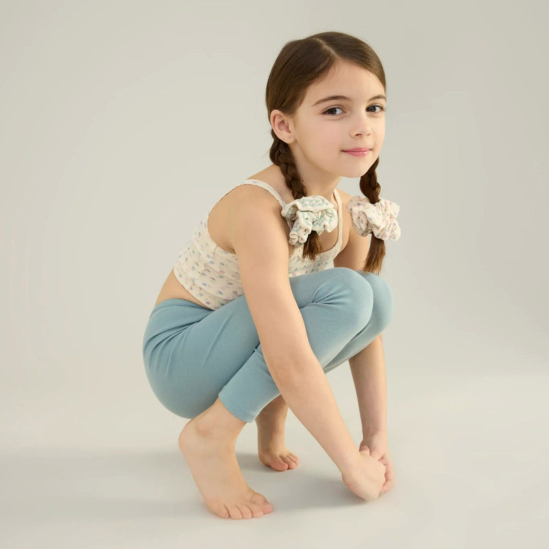 Kids Pima Cotton Stretch Leggings - Azul