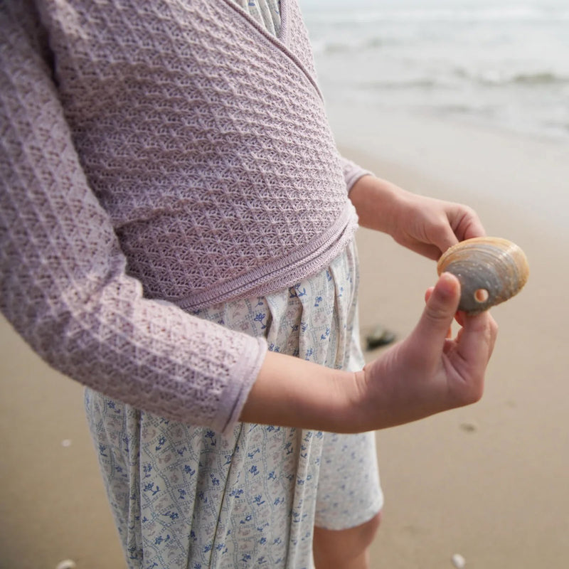Kids Pima Cotton Loop Dress- Azul Flower Press print