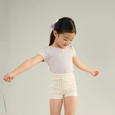 Kids Pima Cotton Pouf Tee - Seashell Pointelle