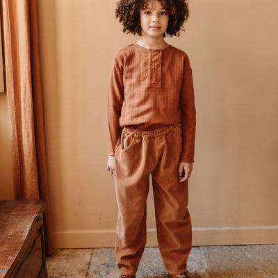 Baby & Kids Cotton Corduroy Carrot Pants - Glazed Ginger