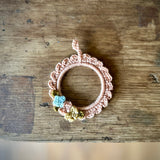 Hand Crocheted Wool Primrose Frame - Pink