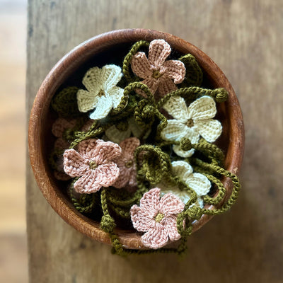 Hand Crocheted Wool Primrose Garland