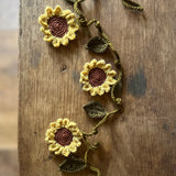 Hand Crocheted Wool Sunflower Garland