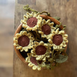 Hand Crocheted Wool Sunflower Garland