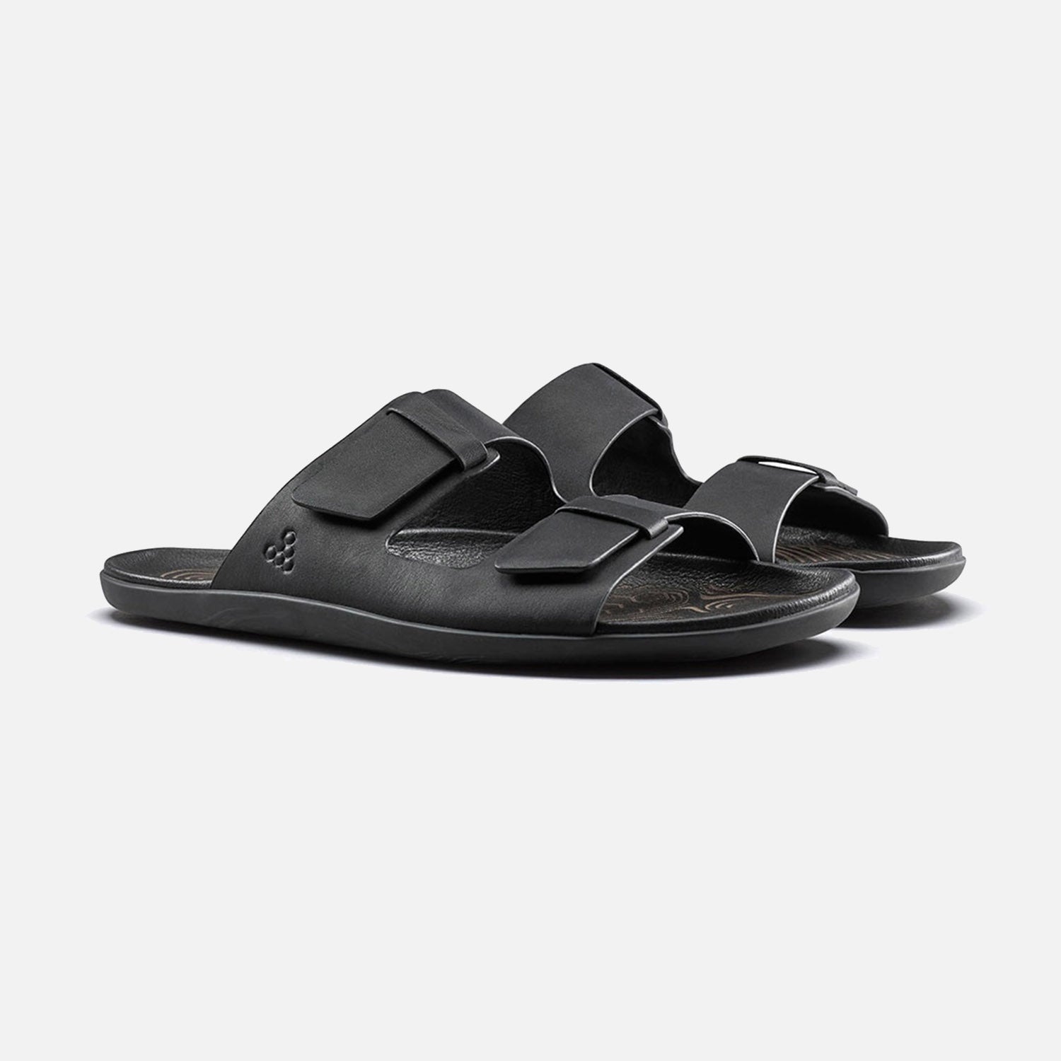 Women's Leather Sensus Yin Slides in Obsidian – MamaOwl