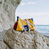 Cotton Canvas Beach Bag - Blue/Red/Yellow