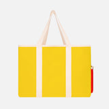 Cotton Canvas Beach Bag - Blue/Red/Yellow