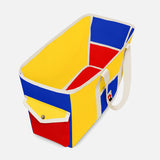Cotton Canvas Beach Bag - Blue/Red/Yellow