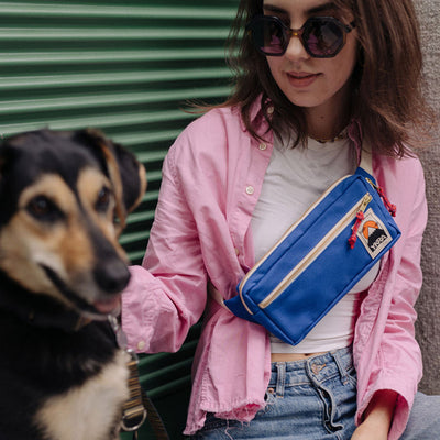 Cotton Canvas Bum Bag - Blue