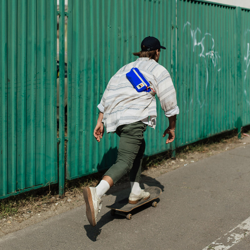 Cotton Canvas Bum Bag - Blue