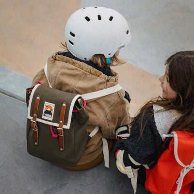 Cotton Canvas Matra Mini Backpack With Cotton Strap - Khaki