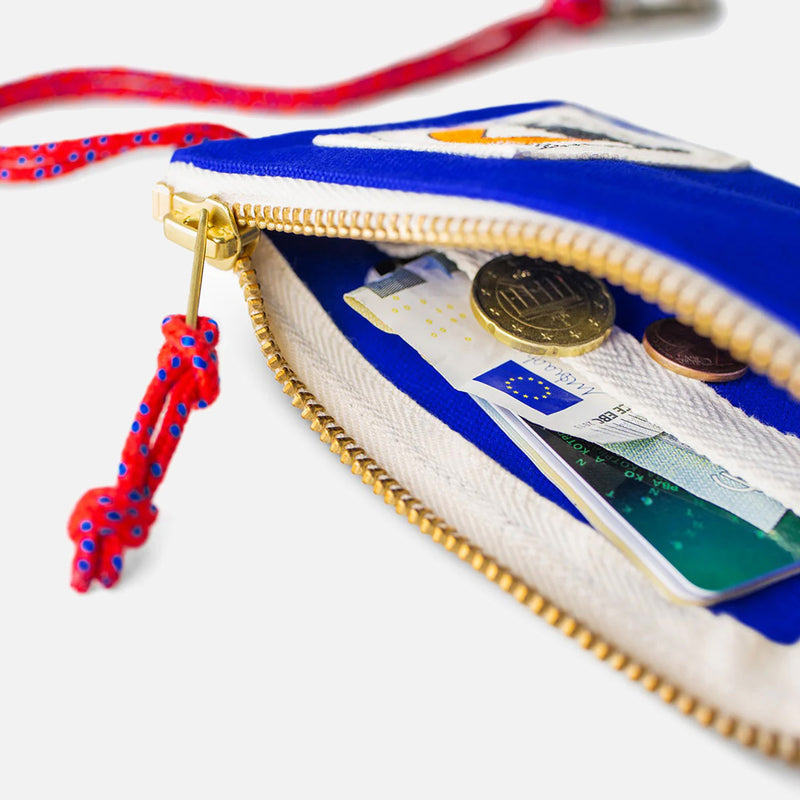 Cotton Canvas Mini Wallet - Blue