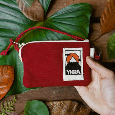 Cotton Canvas Mini Wallet - Bordeaux