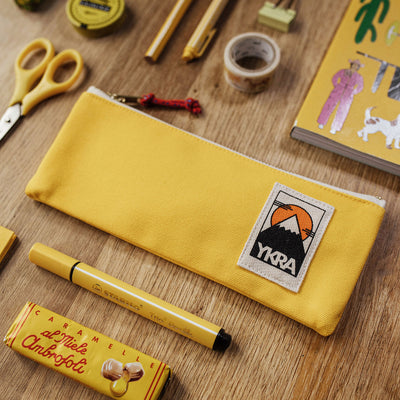 Cotton Canvas Pencil Case - Yellow