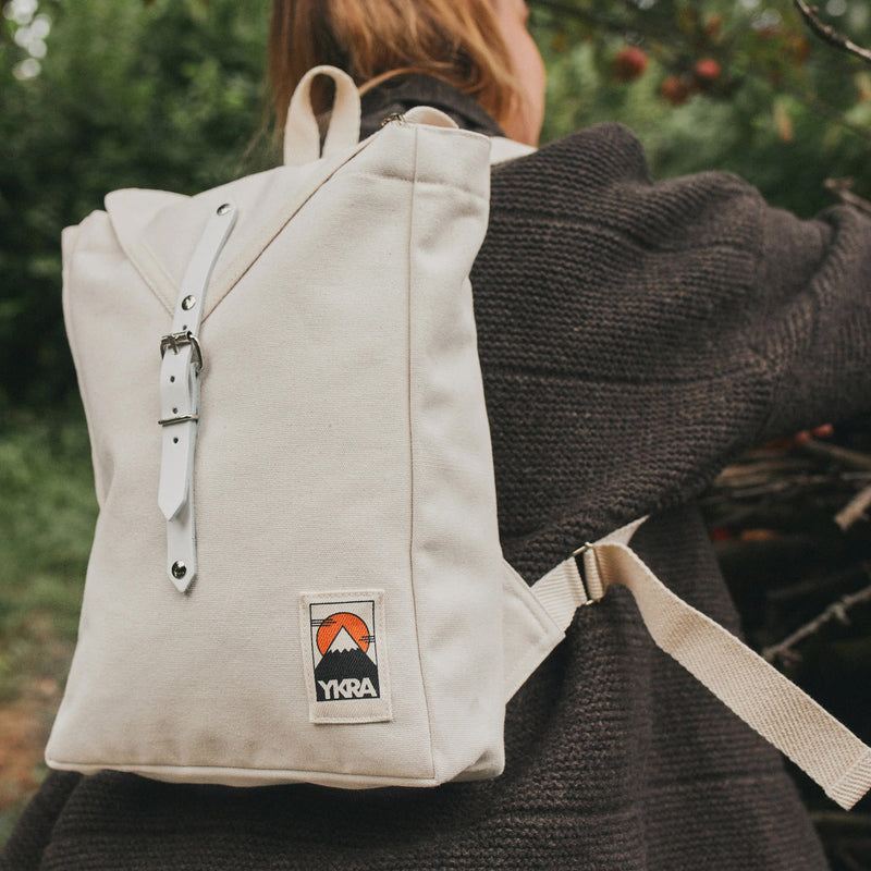 Cotton Canvas Scout Backpack - White