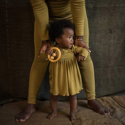Ibis Baby & Kids Dress - Merino Wool & Silk - Pistachio