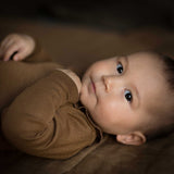 Wren Baby Body - Merino Wool & Silk - Almond
