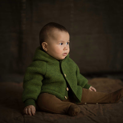 Tinker Baby & Kids Jacket - Merino Wool Fleece - Forest