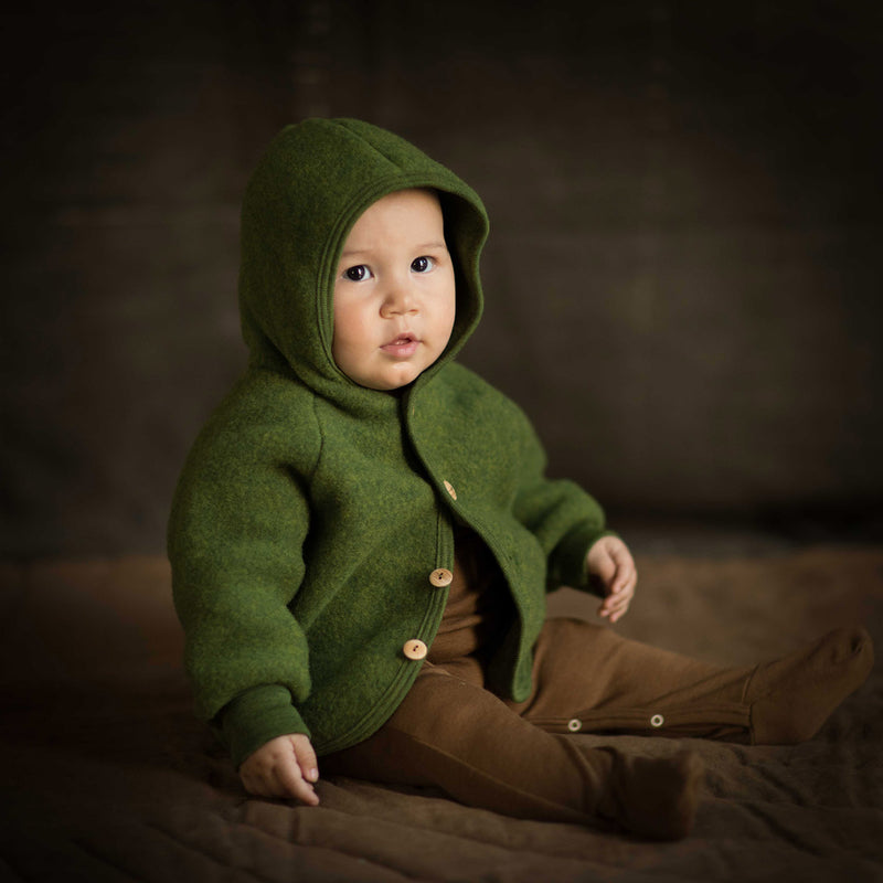 Tinker Baby & Kids Jacket - Merino Wool Fleece - Forest