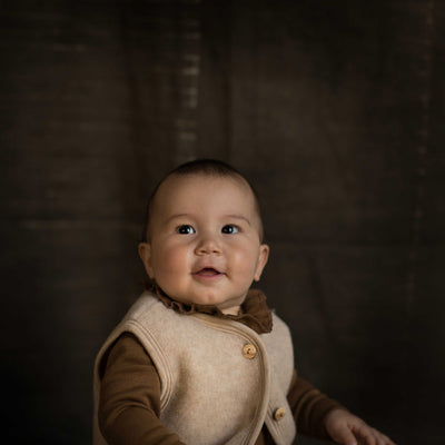 Eider Baby & Kids Vest - Merino Wool Fleece - Sandstorm