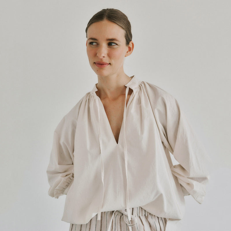 Women's Cotton Irissa Blouse - White Sand
