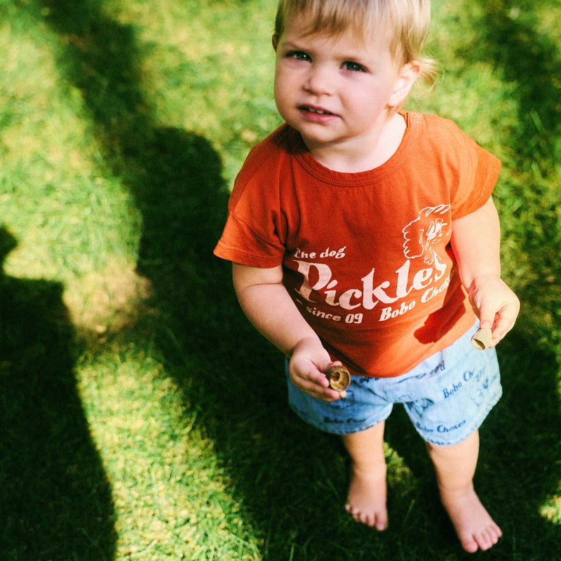 Baby Cotton T-Shirt - Red Pickles the Dog