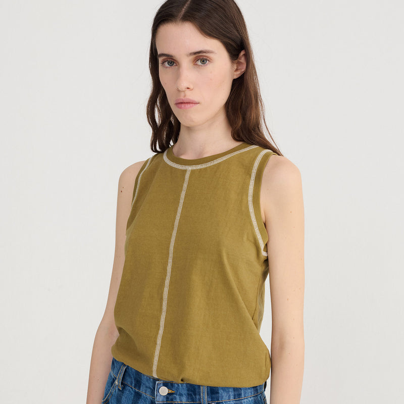 Women's Recycled Cotton Slub Tank Top - Tea