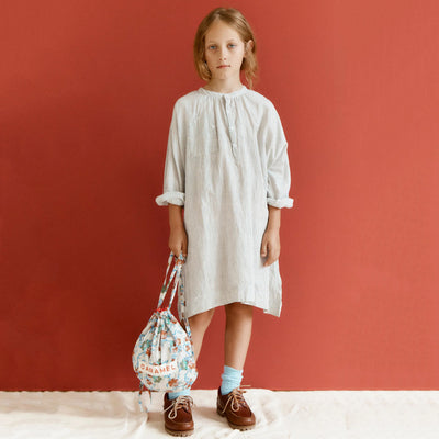 Kids Handloomed Cotton Yew Dress - Black Micro Check