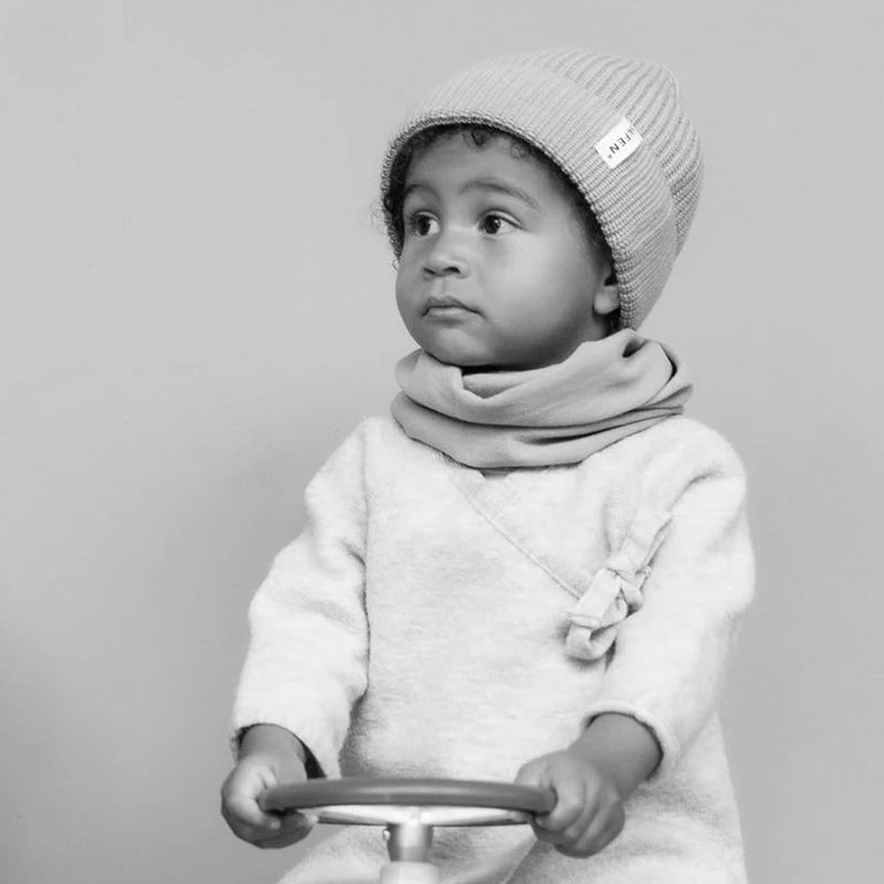 Kids Merino Wool Beanie - Smoky Blue