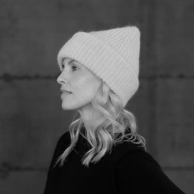 Women's Merino Wool/Alpaca/Silk Beanie - Mokka