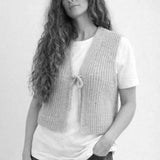 Women's Merino Wool/Alpaca/Silk Tie Vest - Mokka