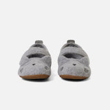Kids Boiled Wool Ballerina Slipper Shoe - Light Grey Kitten