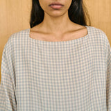 Women's Handloomed Silk/Cotton Sylvia Dress - Grey Chateau Check