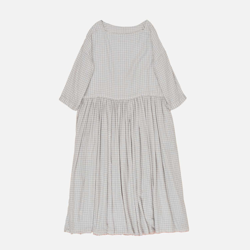 Women's Handloomed Silk/Cotton Sylvia Dress - Grey Chateau Check