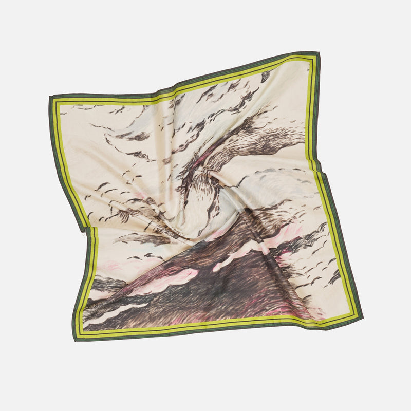 Women's Handloomed Silk Eddy Neckerchief - Passing Clouds