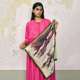 Women's Handloomed Silk Eddy Neckerchief - Passing Clouds