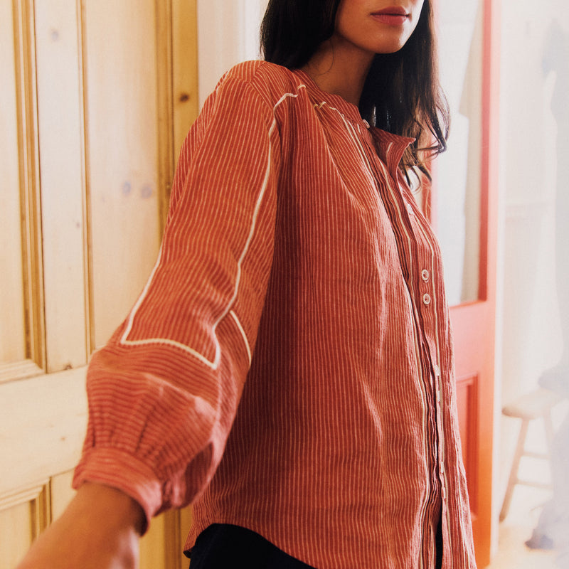 Women's Linen Willow Shirt - Brick