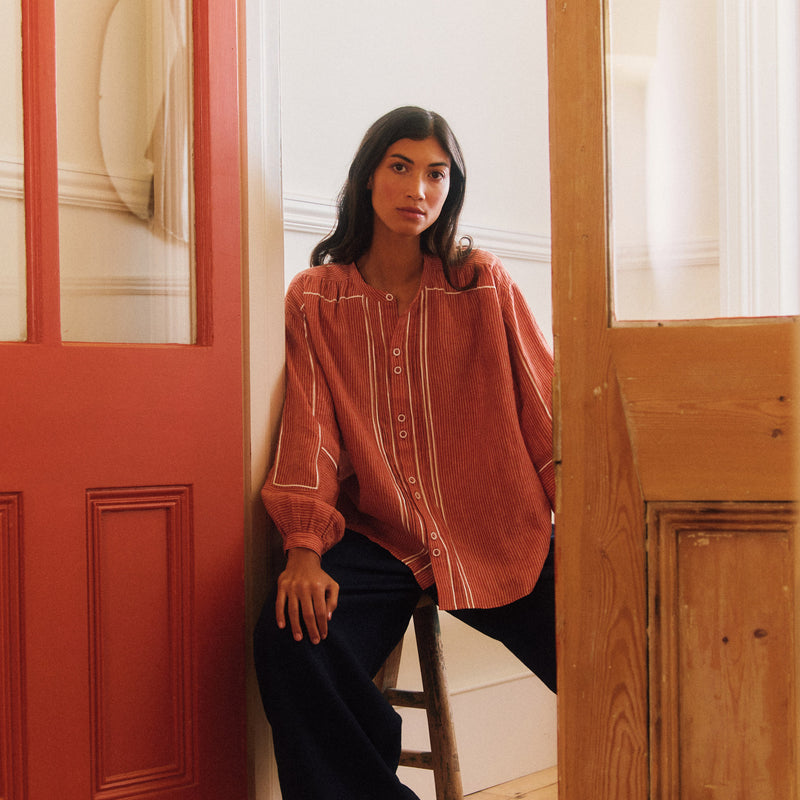 Women's Linen Willow Shirt - Brick