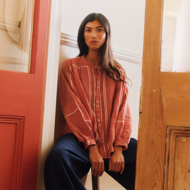 Women's Linen Willow Shirt - Brick