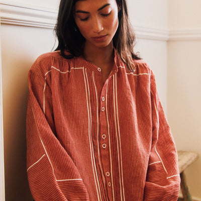 Women's Linen Willow Shirt - Brick