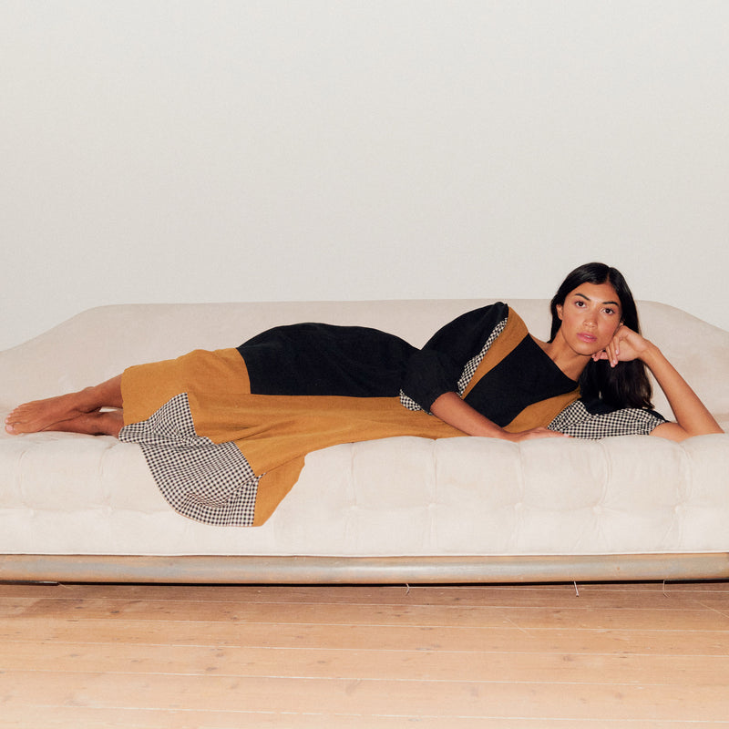 Women's Linen & Cotton Winnie Dress - Patchwork