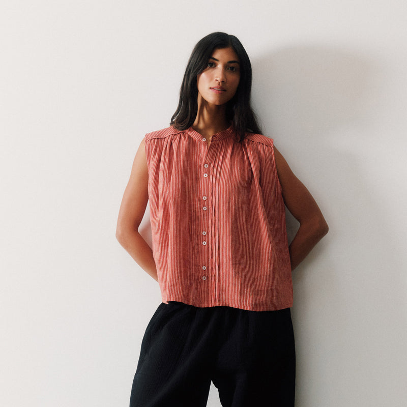 Women's Linen Deli Shirt - Brick